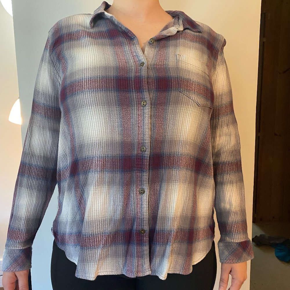 Waffle Plaid Purple/Blue/White Size Medium